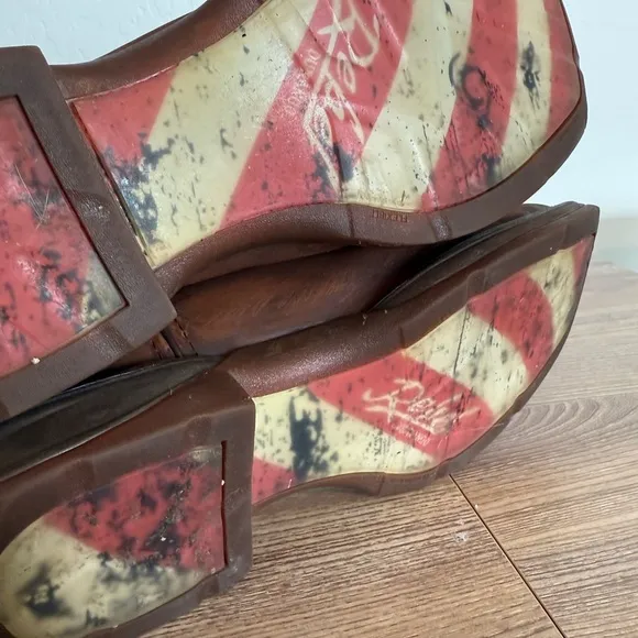 DURANGO Rebel Boots Mens 10.5 American Flag Patriot Brown Leather Western Cowboy