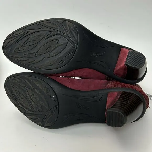 Earth Amber Burgundy Mary Jane Criss Cross Straps Zip Shoes Size 6.5 casual