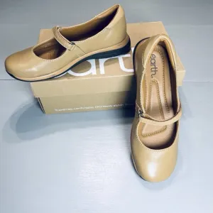 Earth Tose Mary Jane Flats Leather Shoes Size 8.5