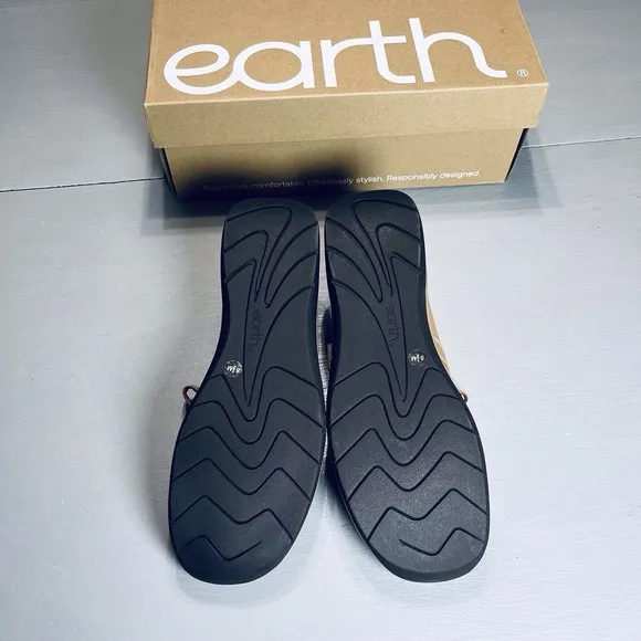 Earth Tose Mary Jane Flats Leather Shoes Size 8.5