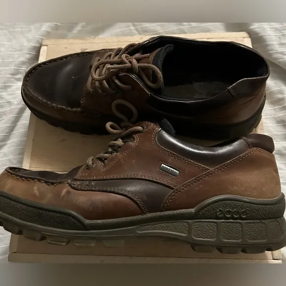 Ecco Brown Genuine Track Footwear Gore-Tex Shoes Mens Size EU 46 US 12