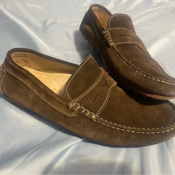 Ecco Brown Slip-On Loafers with Penny Strap