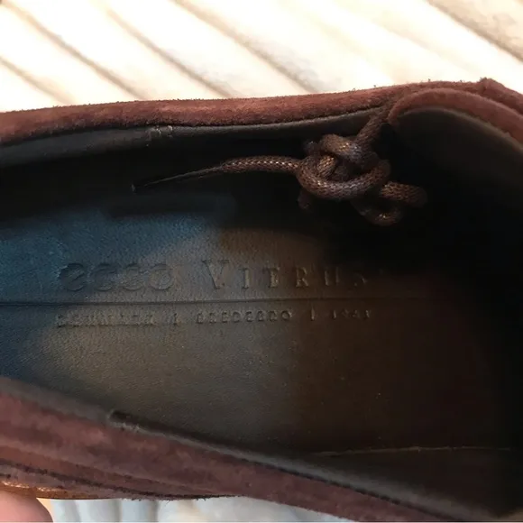 ECCO Burgundy Port Red Men's Vitrus I Wing Tip Tie Oxford Suede Shoes Size 7
