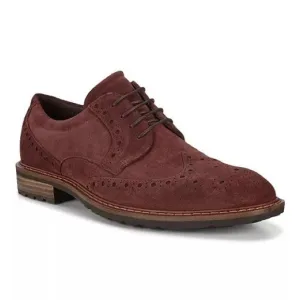 ECCO Burgundy Port Red Men's Vitrus I Wing Tip Tie Oxford Suede Shoes Size 7
