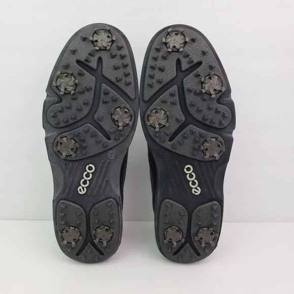 Ecco Hydromax Womens Size EU 39 US 8-8.5 Black White Leather Golf Sneaker Shoes
