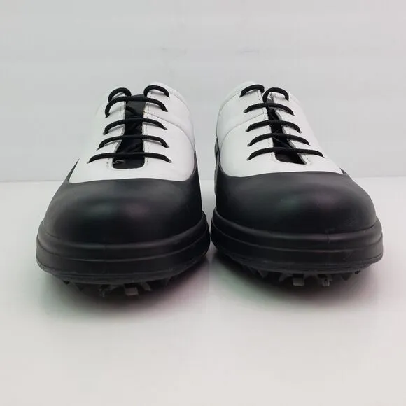 Ecco Hydromax Womens Size EU 39 US 8-8.5 Black White Leather Golf Sneaker Shoes