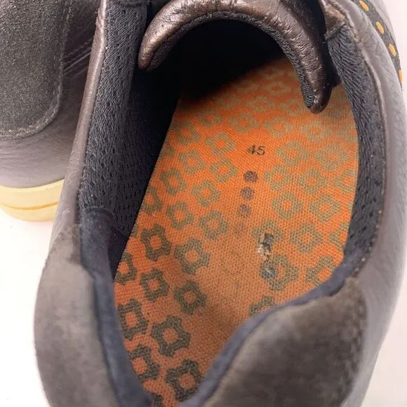 Ecco mens golf shoes 44 Street‎ Low Cut Coffee/Orange Spikeless Vint Sz 11/11.5