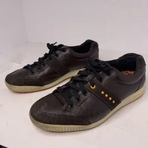 Ecco mens golf shoes 44 Street‎ Low Cut Coffee/Orange Spikeless Vint Sz 11/11.5