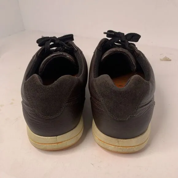 Ecco mens golf shoes 44 Street‎ Low Cut Coffee/Orange Spikeless Vint Sz 11/11.5