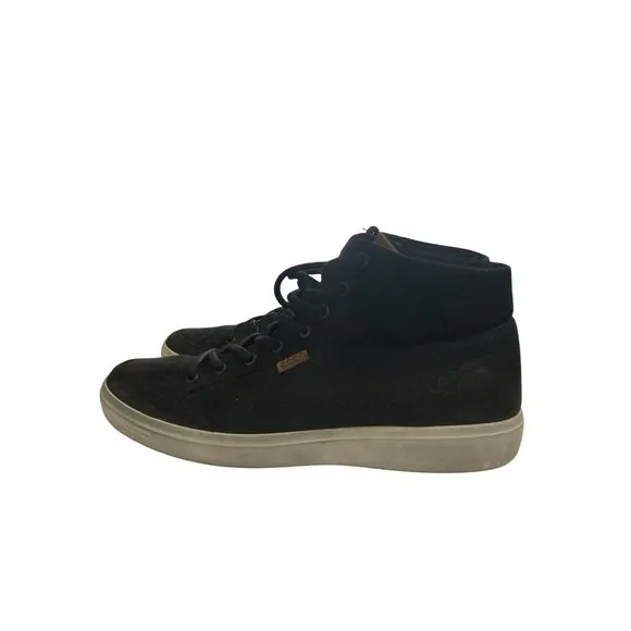 Ecco Mens Size 14 Black Suede High Top Sneakers shoes