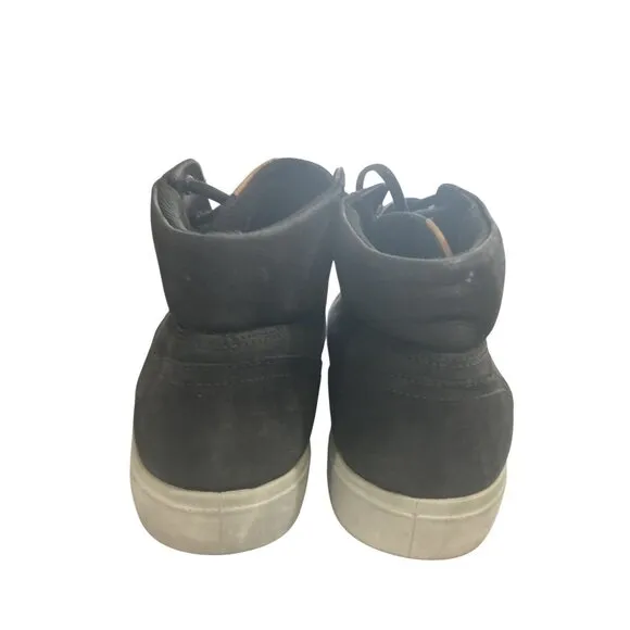 Ecco Mens Size 14 Black Suede High Top Sneakers shoes