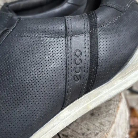 Ecco Navy Blue Chander Classic Slip On Leather Casual Sneakers Sz 46