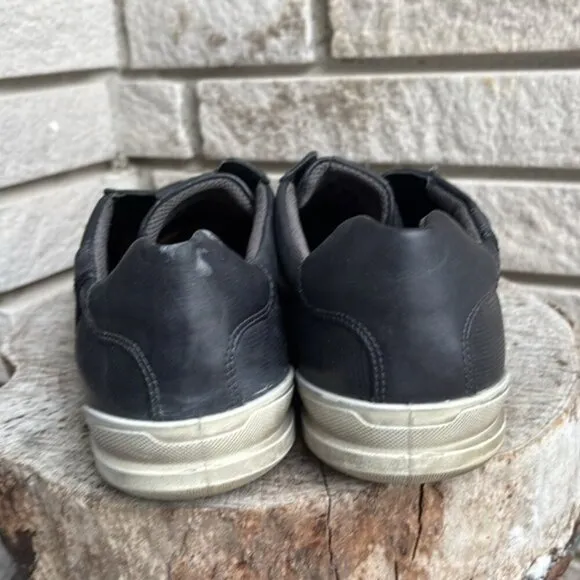 Ecco Navy Blue Chander Classic Slip On Leather Casual Sneakers Sz 46