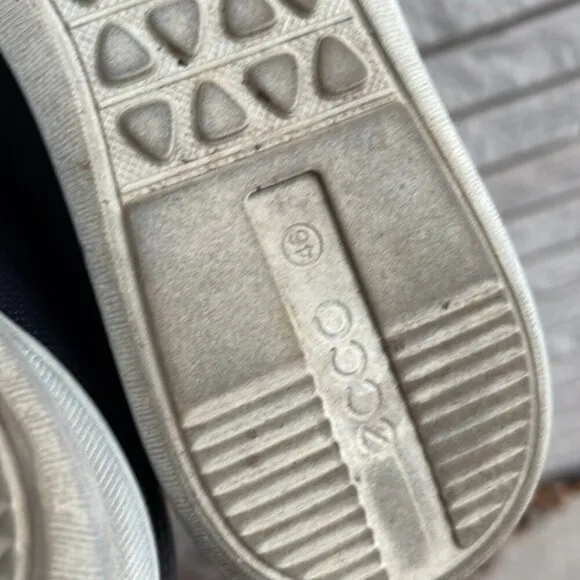 Ecco Navy Blue Chander Classic Slip On Leather Casual Sneakers Sz 46