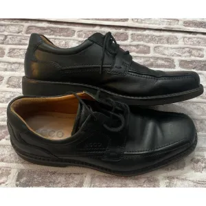 ECCO Seattle Oxfords Shoes Black Leather Lace Up Bike Toe Genuine Leather 42 9.5