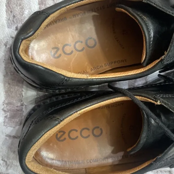 ECCO Seattle Oxfords Shoes Black Leather Lace Up Bike Toe Genuine Leather 42 9.5