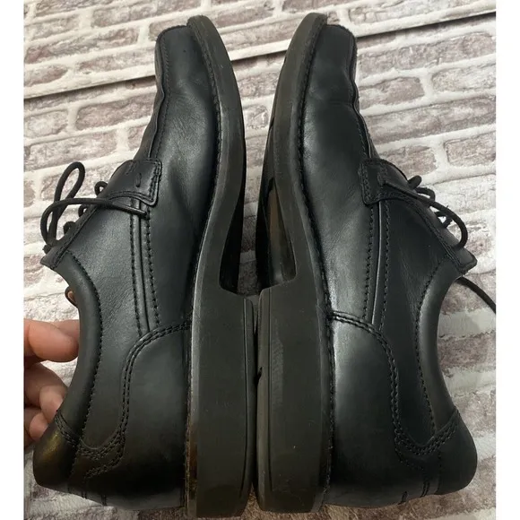 ECCO Seattle Oxfords Shoes Black Leather Lace Up Bike Toe Genuine Leather 42 9.5