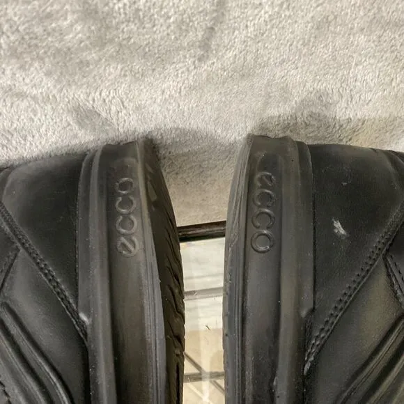 Ecco Shoes Casual Sneakers Men Sz. 46/US sz. 13 Black Leather Lace Up Oxfords