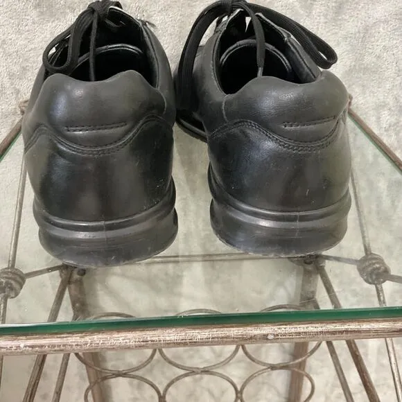 Ecco Shoes Casual Sneakers Men Sz. 46/US sz. 13 Black Leather Lace Up Oxfords