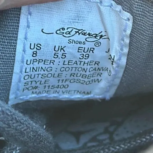 Ed Hardy Gas Leak Suede Sneakers Women’s Sz 8