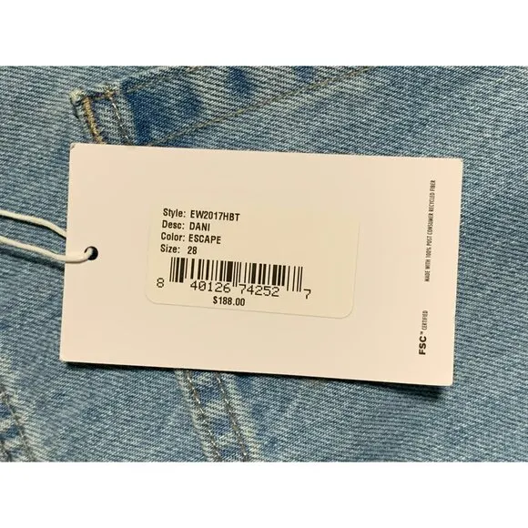 EDWIN DANI Escape BARREL JEANS NWT Size 28 $188