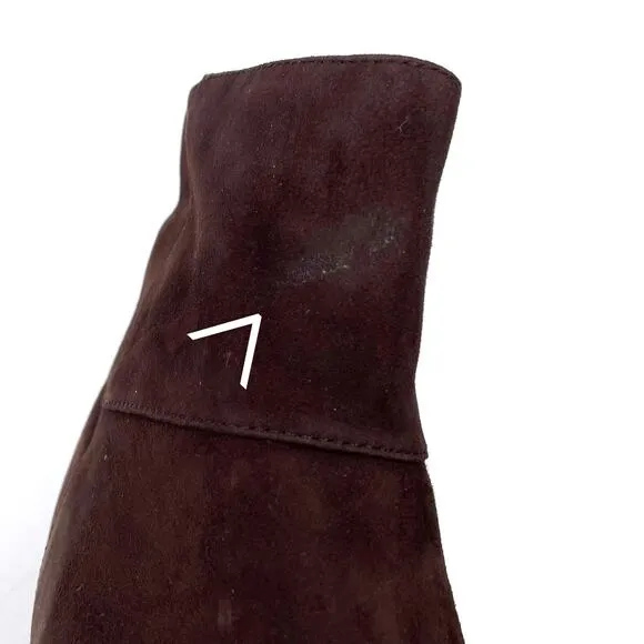 Eileen Fisher Anja Boots Chocolate Brown Suede Block Heel Ankle Sz 10
