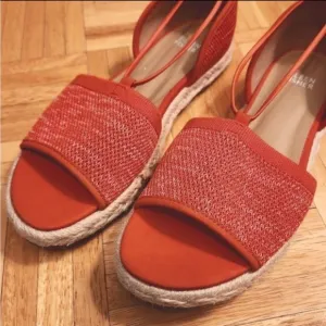 Eileen Fisher Women's Orange espadrille Sandals, 8