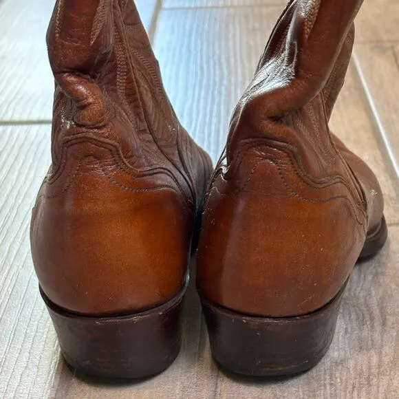 El Dorado Cowboy Boots Brown Leather Western Men's 8D Handmade USA Style 9302