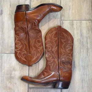 El Dorado Cowboy Boots Brown Leather Western Men's 8D Handmade USA Style 9302
