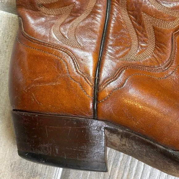 El Dorado Cowboy Boots Brown Leather Western Men's 8D Handmade USA Style 9302