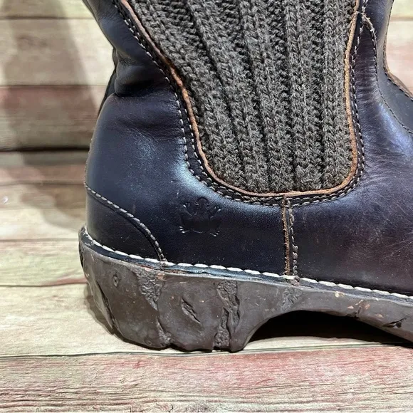 El Naturalista Elsa Yggdrasil Brown Leather Foldover Boots