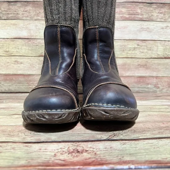 El Naturalista Elsa Yggdrasil Brown Leather Foldover Boots