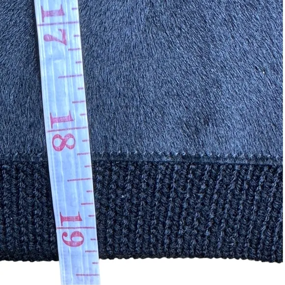 ELIE TAHARI Black Wool &amp; Leather Cardigan