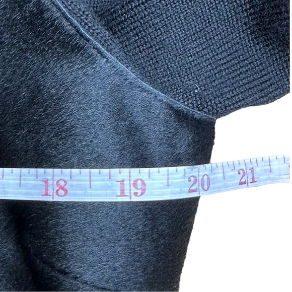 ELIE TAHARI Black Wool &amp; Leather Cardigan