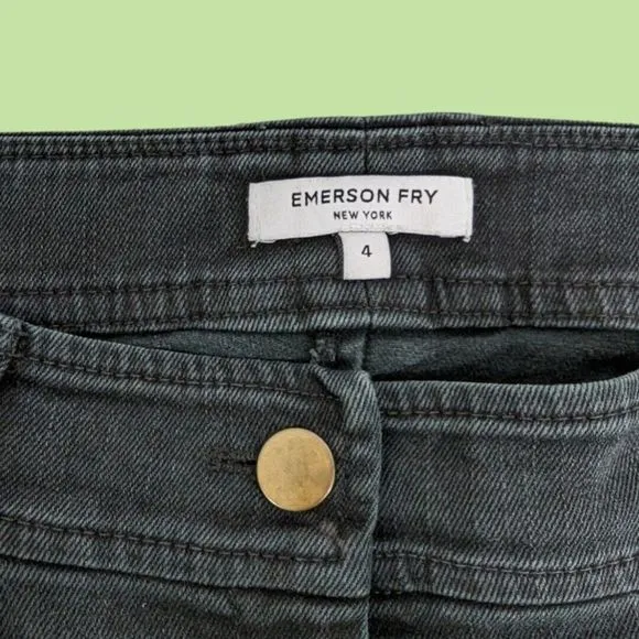 Emerson Fry Black Mick Distressed Moto Zipper Women Jeans Size‎ 4