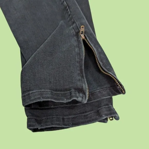 Emerson Fry Black Mick Distressed Moto Zipper Women Jeans Size‎ 4