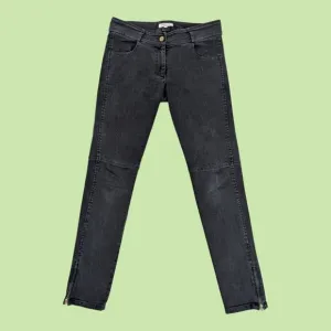 Emerson Fry Black Mick Distressed Moto Zipper Women Jeans Size‎ 4