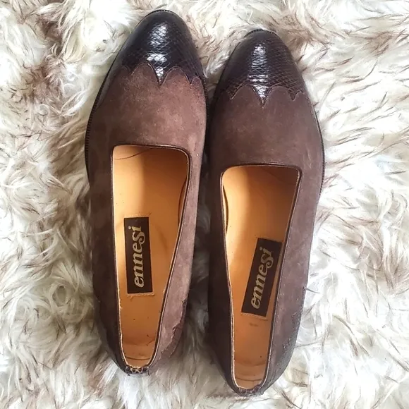 Ennesi Vintage Genuine Reptile Leather Men's Shoes. Italian made. Sizes 9.5🌴