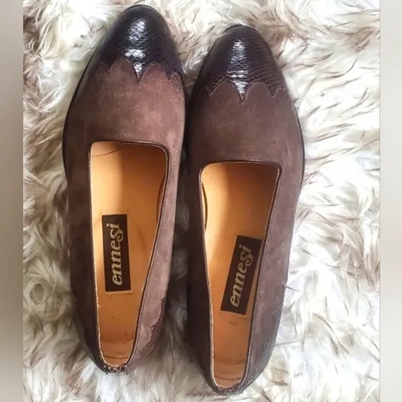 Ennesi Vintage Genuine Reptile Leather Men's Shoes. Italian made. Sizes 9.5🌴