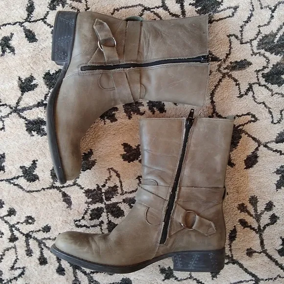 Eric Michael Leather Boots with Buckles Distressed Portugal size 38