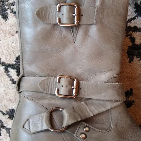 Eric Michael Leather Boots with Buckles Distressed Portugal size 38