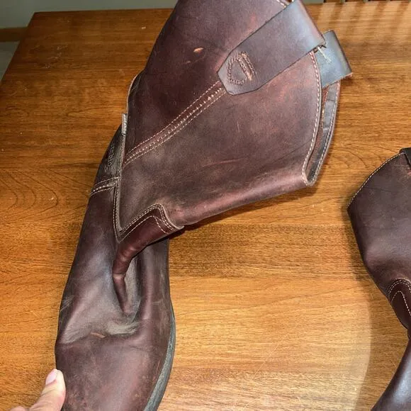 Establo Genuine Leather Western Cowboy Soft Roper Boots Men's 10.5 Brown