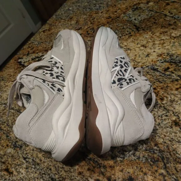 EUC New Balance 57/40 Timberwolf Leopard Gray Sneakers W5740APB Women's US 8 B