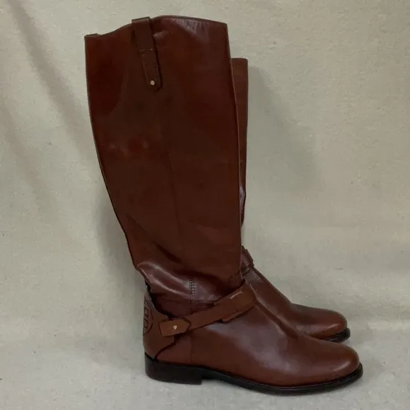 EUC Woman’s Tory Burch Derby riding leather knee high boots with zipper