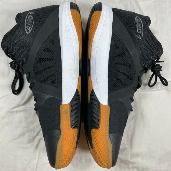 🧡EUC🧡AND 1 Attack Mid Basketball Shoes Black Junebug Gum Size 13 D3009MBZT