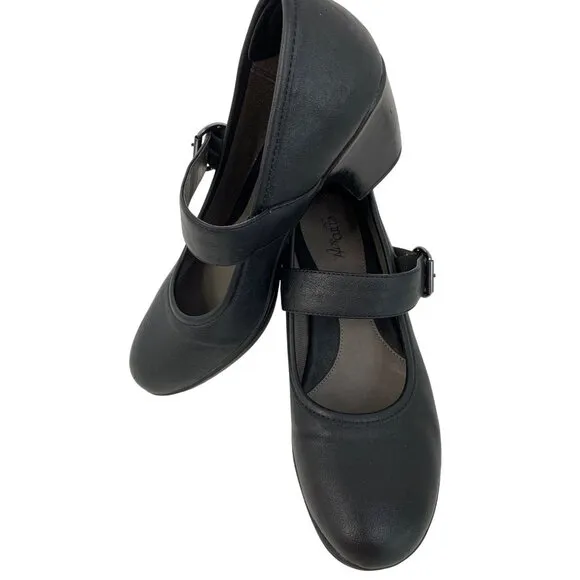 Eurosoft By Sofft Womens Black Mary Jane 2.5&quot; Heels Size 11M EUC 8800 Comfort