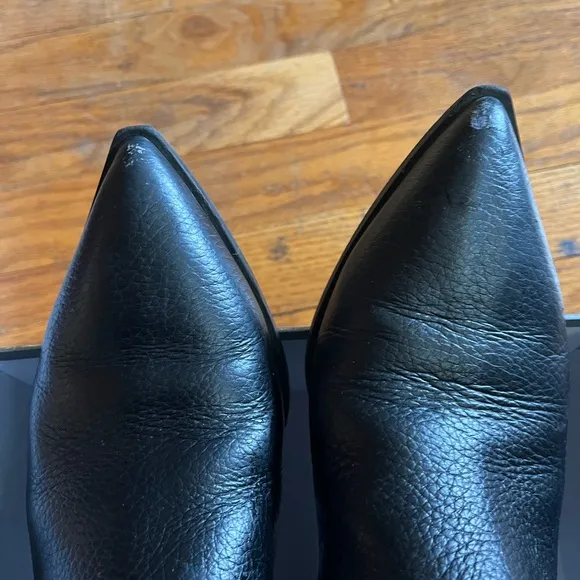 Everlane Boss Boots Black Leather Ankle 8