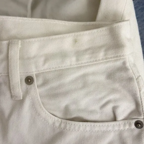 Everlane The Cheeky Jean 28 Crop 100% Cotton Button Fly White Jean Denim B18