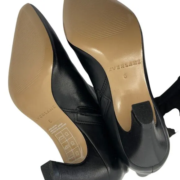 Everlane The Short Banana Boot in Black Leather Size 6 New Without Box!