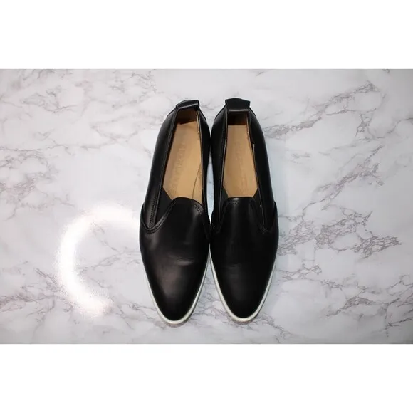 Everlane Womens TheLeather Sneaker Black Sz 8.5